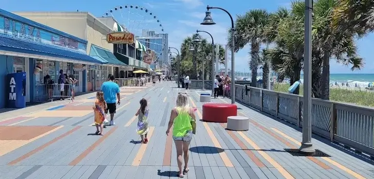 Myrtle Beach boardwalk on the Grand Strand in South Carolina