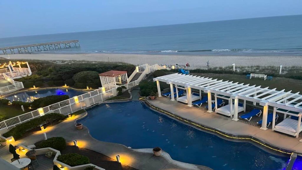The view of Atlantic Beach Nc from a hotel balcony