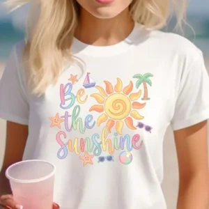 Be The Sunshine Graphic T-Shirt - Cute Pastel Summer Tee