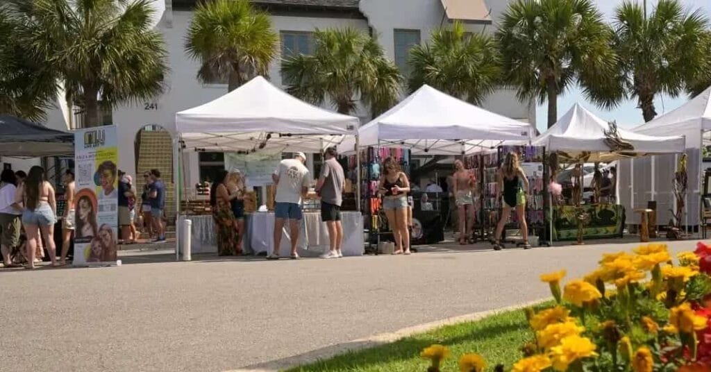 beach festival tent shops