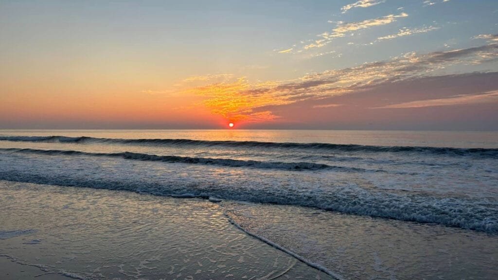 Sunrise over the ocean at Litchfield Beach SC