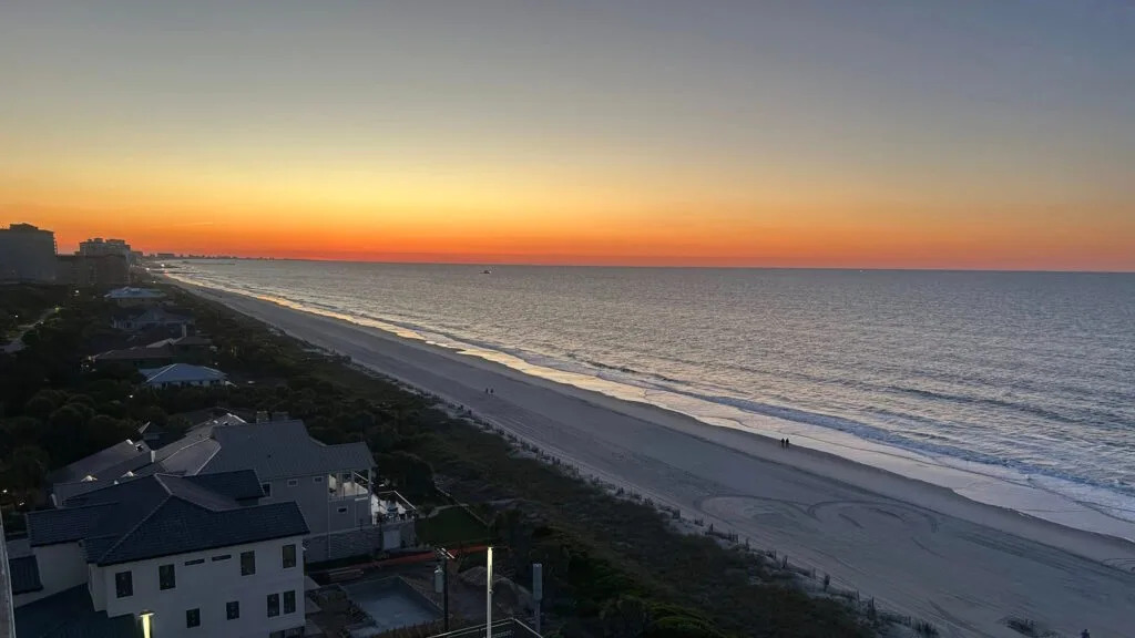 sunrise over the atlantic ovean at myrtle beach sc