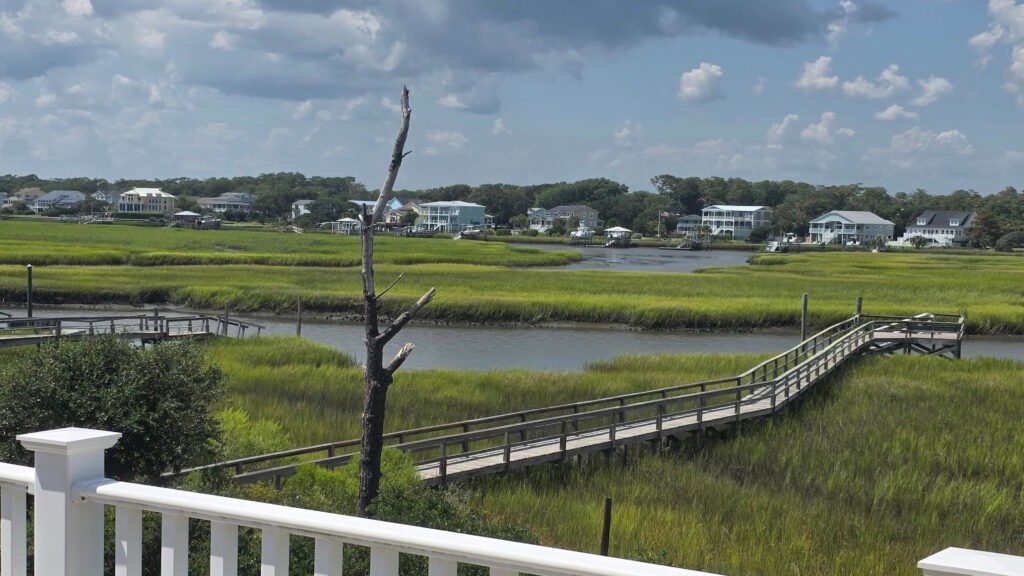 view of beach homes on the intracoastal waterway at oak island nc