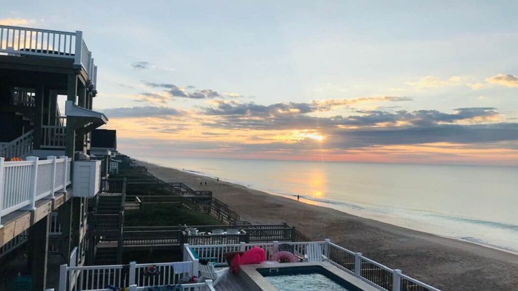 Sunrise over the ocean on Topsail island