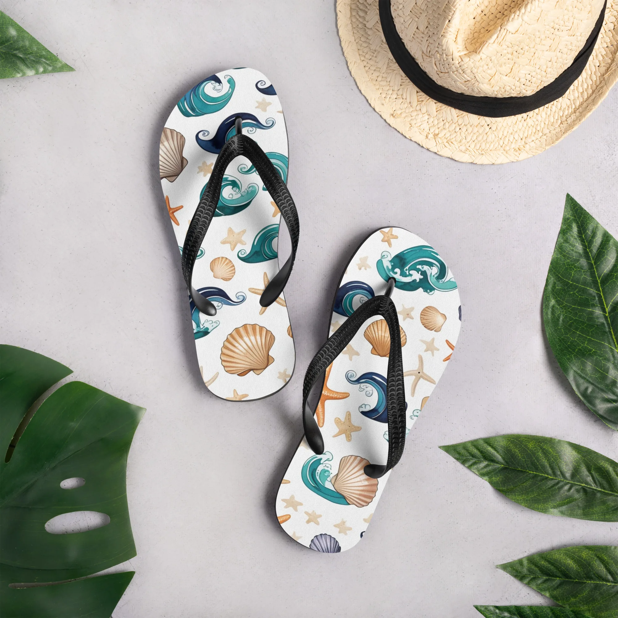 Seashell Wave Flip Flops – Carolina Beach Flip Flops - Image 2