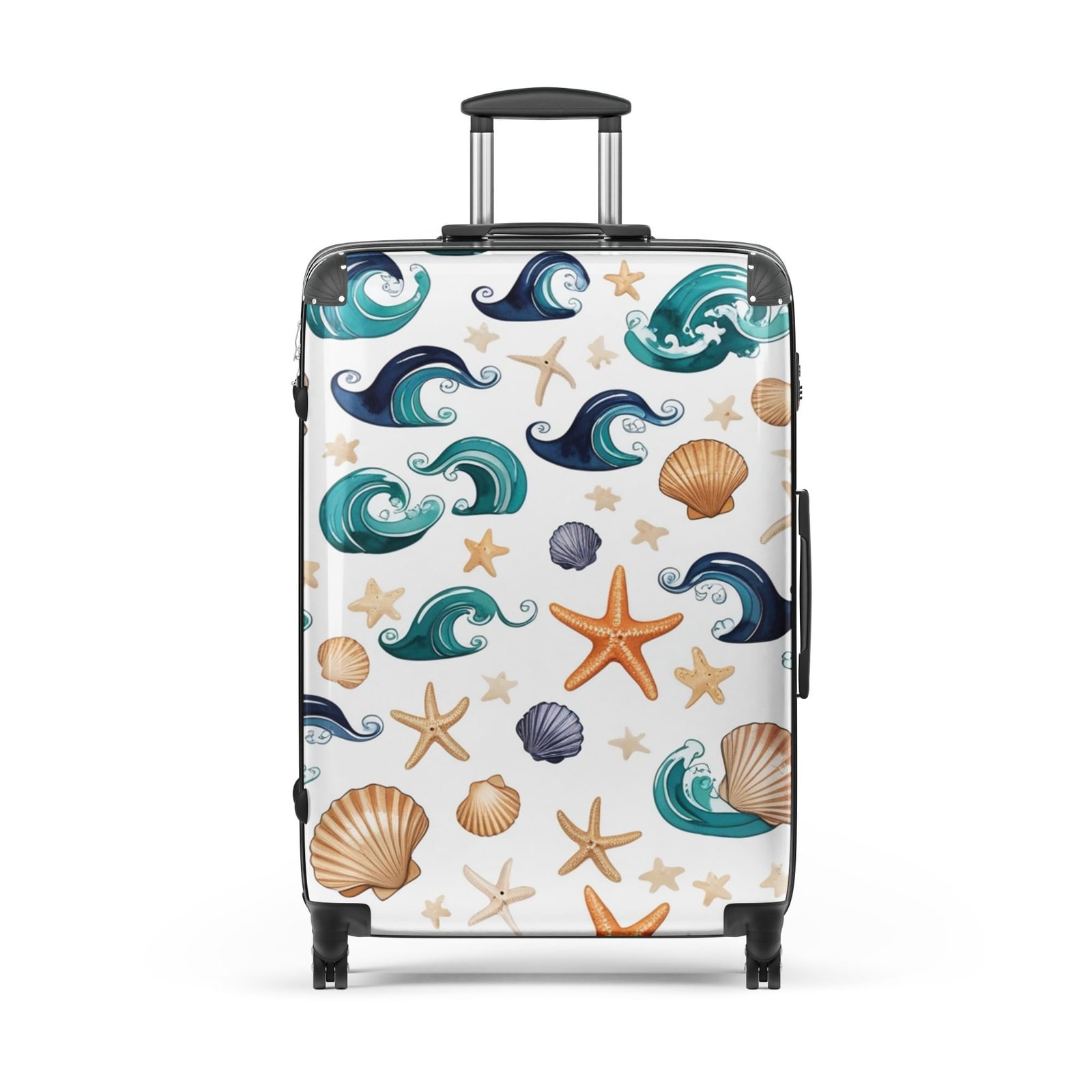 Coastal Waves & Shells Hardshell Spinner Suitcase — Beach Travel Luggage - Image 3